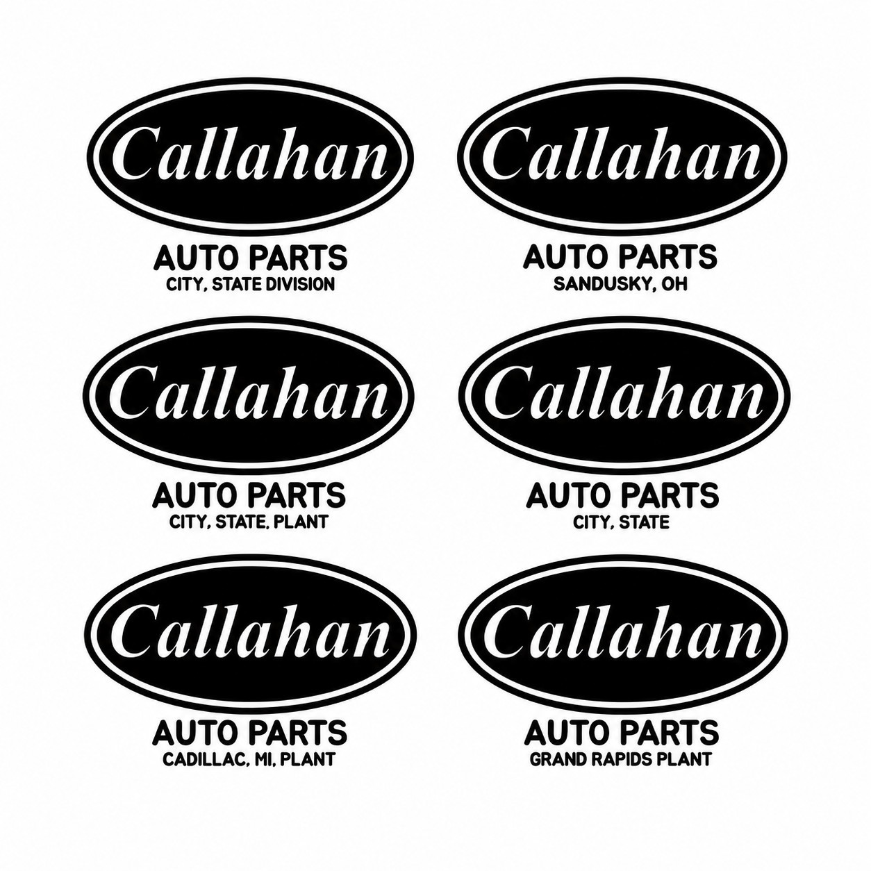 Custom Callahan Auto Decal (Set of 2)