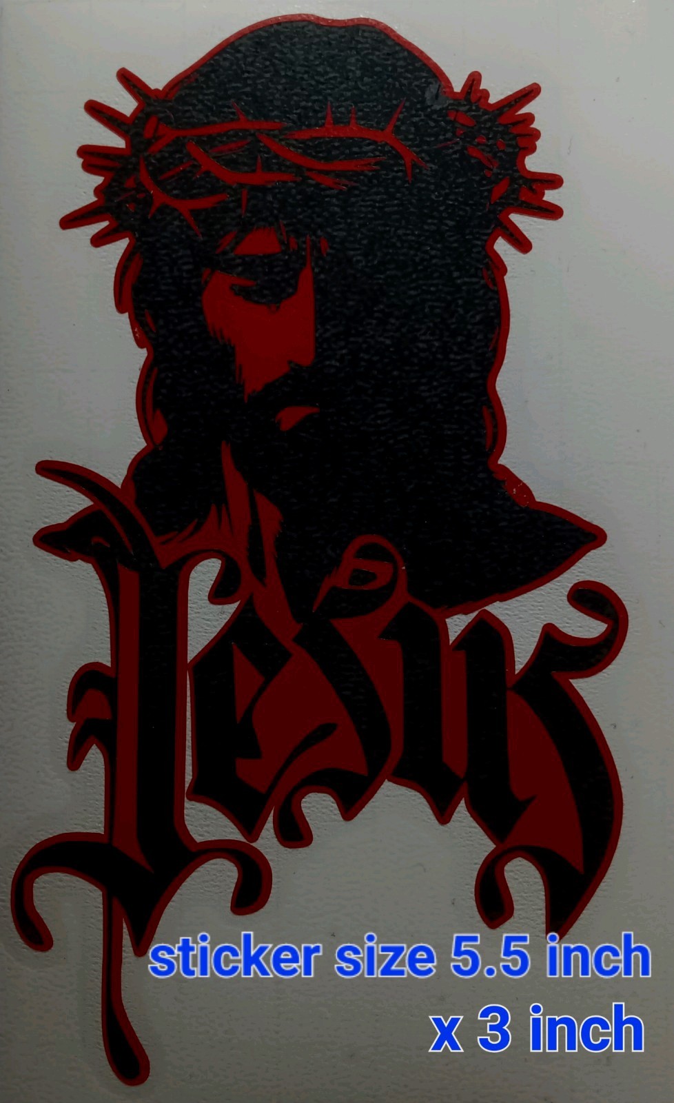 Jesus Christ Vinyl Decal Sticker NEW Size 5.5 Inch x 3 Inch Waterproof Sticker.