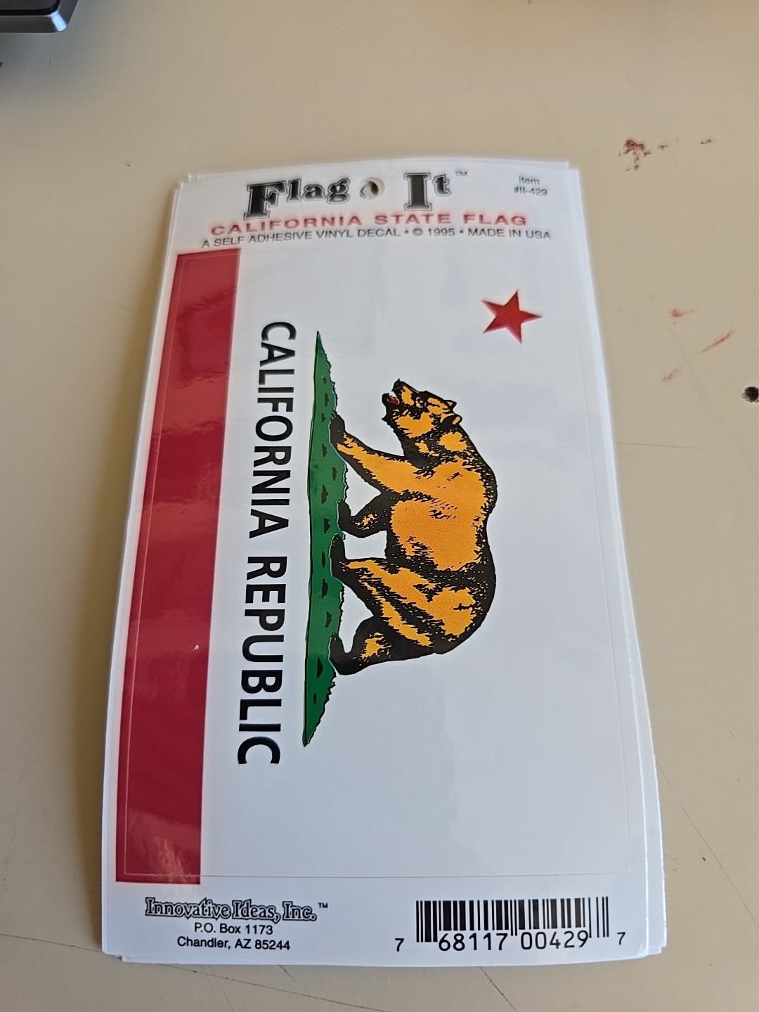 California Flag Sticker – CA Vinyl Decal with UV Protection for Car Boat RV