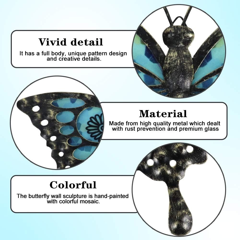 Lifelike 12" Butterfly Wall Hanging – Weatherproof, Ideal for -Round Decor