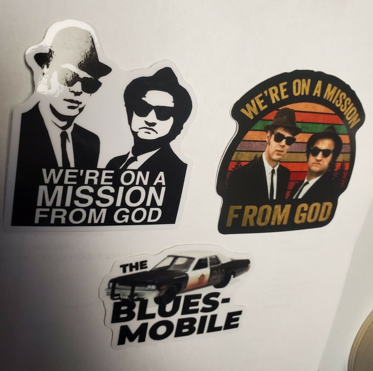 MISSION FROM GOD BLUES BROTHERS STICKERS VARIETY PACK LOT OF 3