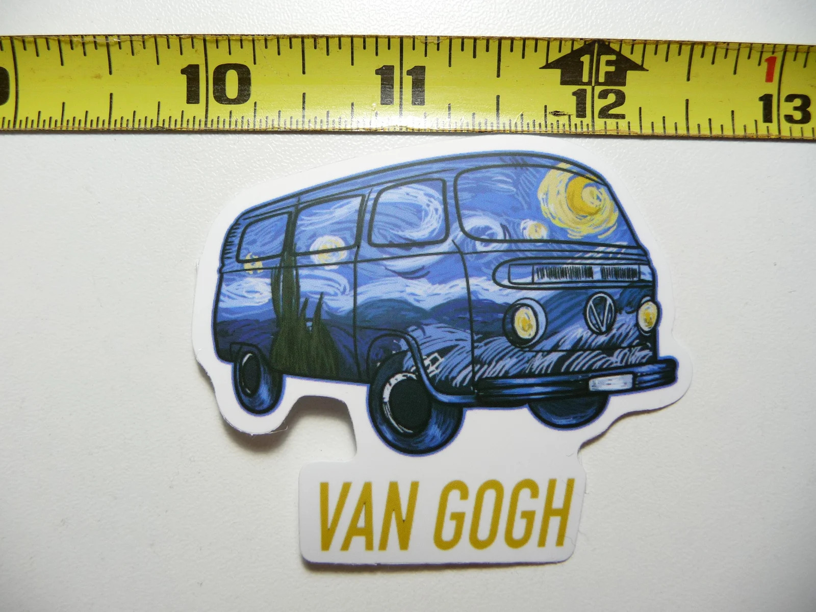FUNNY VAN GOGH PAINTED PASSENGER VAN SMALL STICKER DECAL CLASSIC ARTIST PAINTER