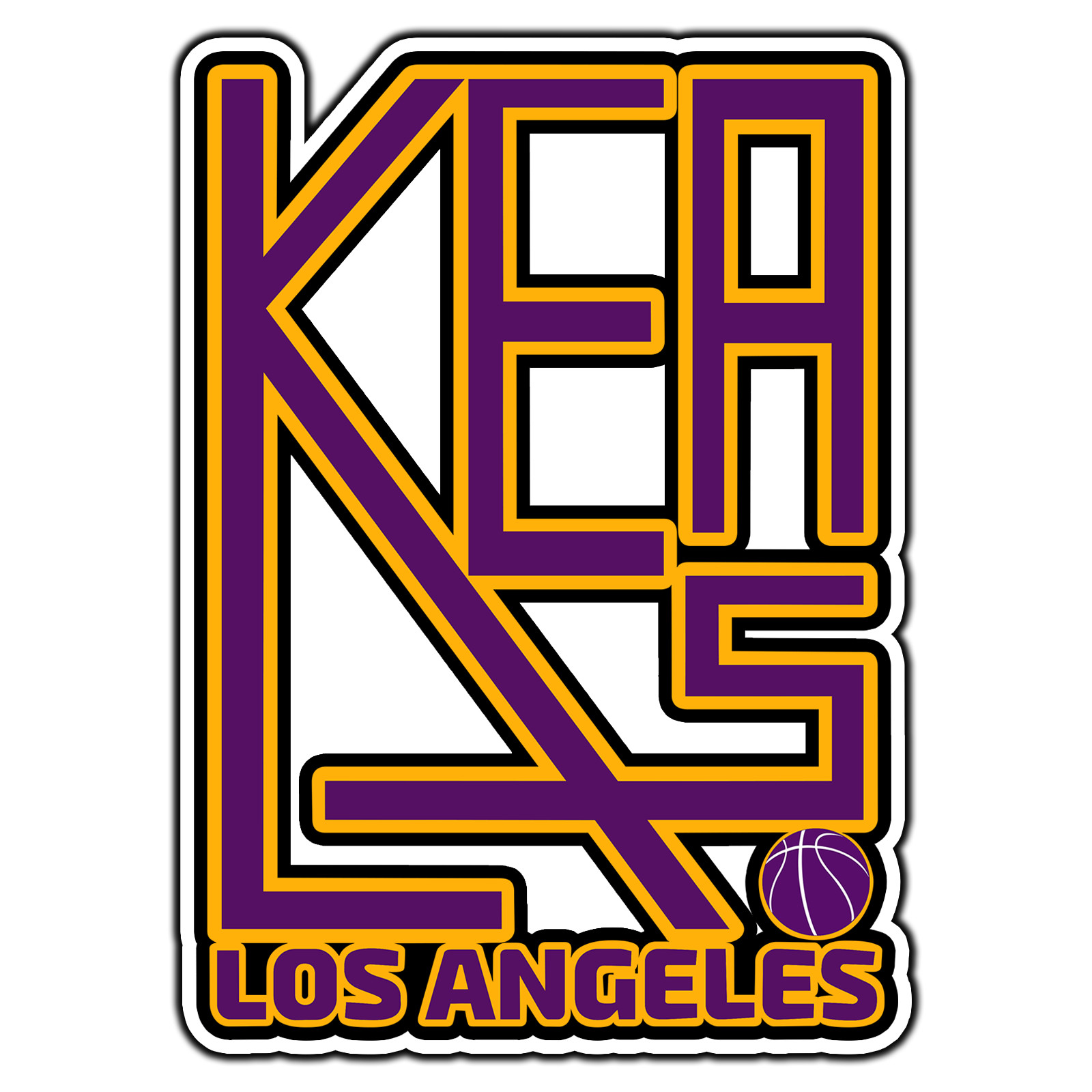 Los Angeles Lakers Logo #14 Basketball Fan Sticker Waterproof Vinyl Decal DieCut