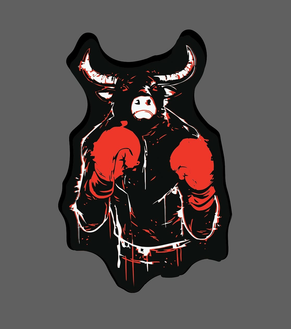 Boxing Bull Sticker Tough Red Waterproof – Buy Any 4 For $1.75 Each Storewide!