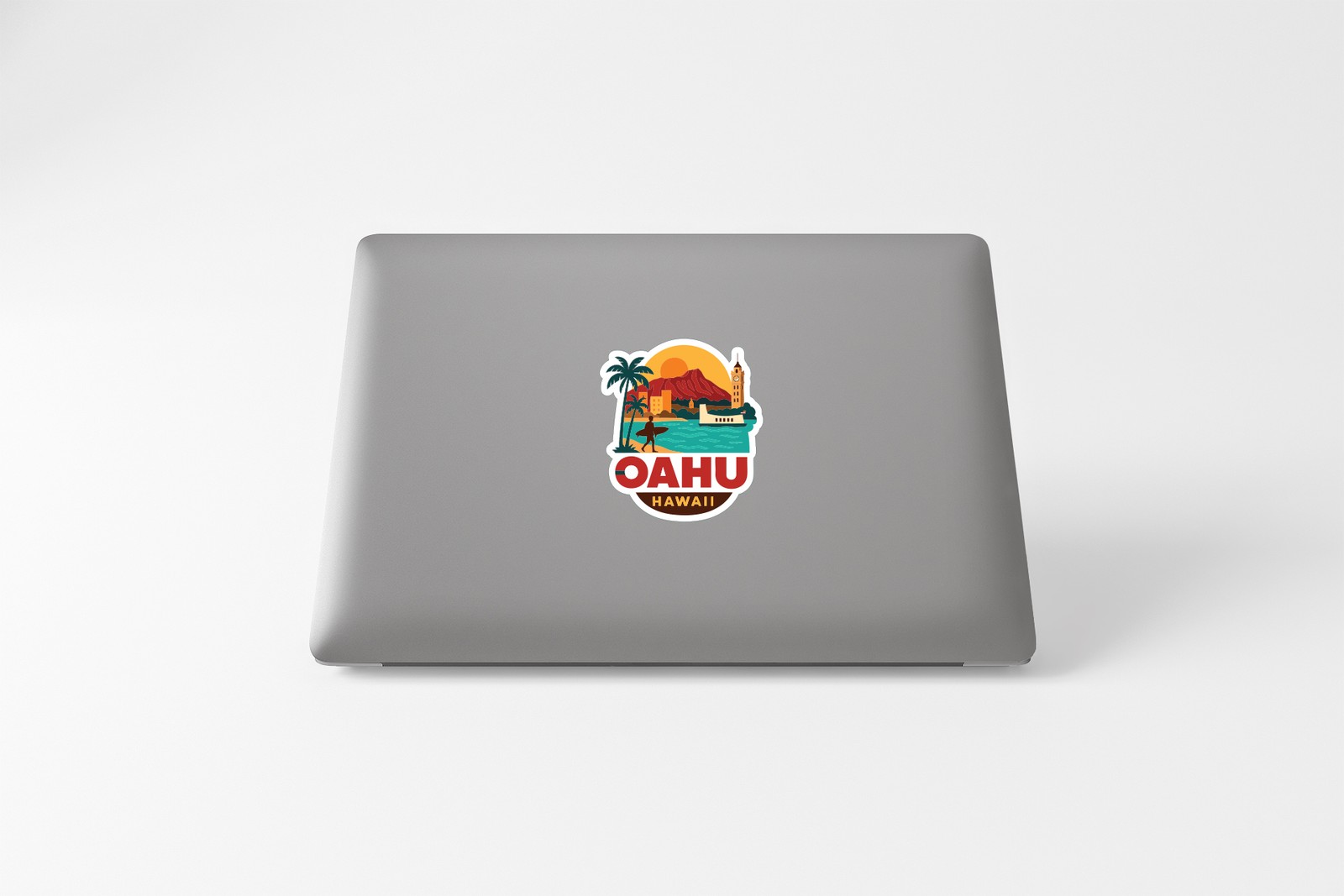 Oahu Hawaii Sticker Decal Vinyl Die-Cut City Skyline Landmark Design