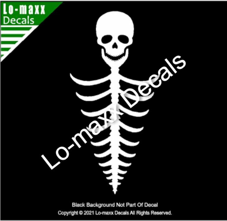 Skull And Ribs Triangle Original Custom Art High Quality Die Cut Vinyl Decal