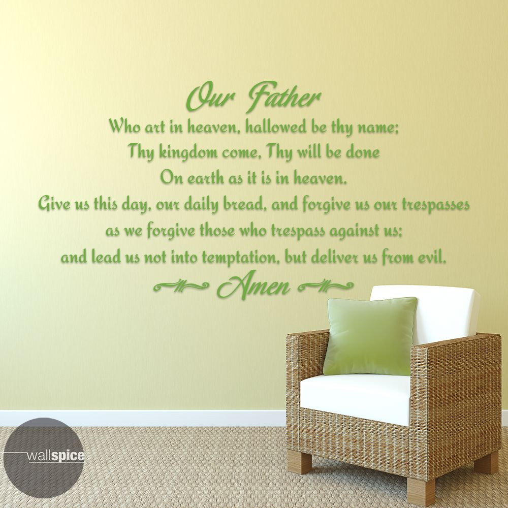 Our Father Lords Prayer Vinyl Wall Decal Sticker Religious God Scripture Pray