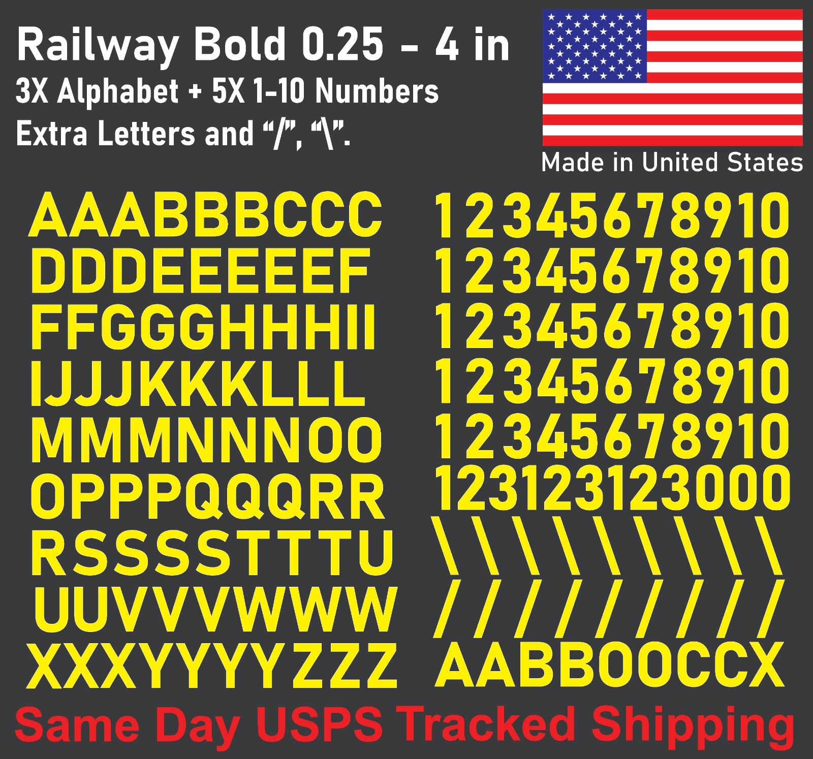 3X Alphabet & 0-10 Vinyl Decal Numbers – Mailbox, Wall, Address, Locker Stickers