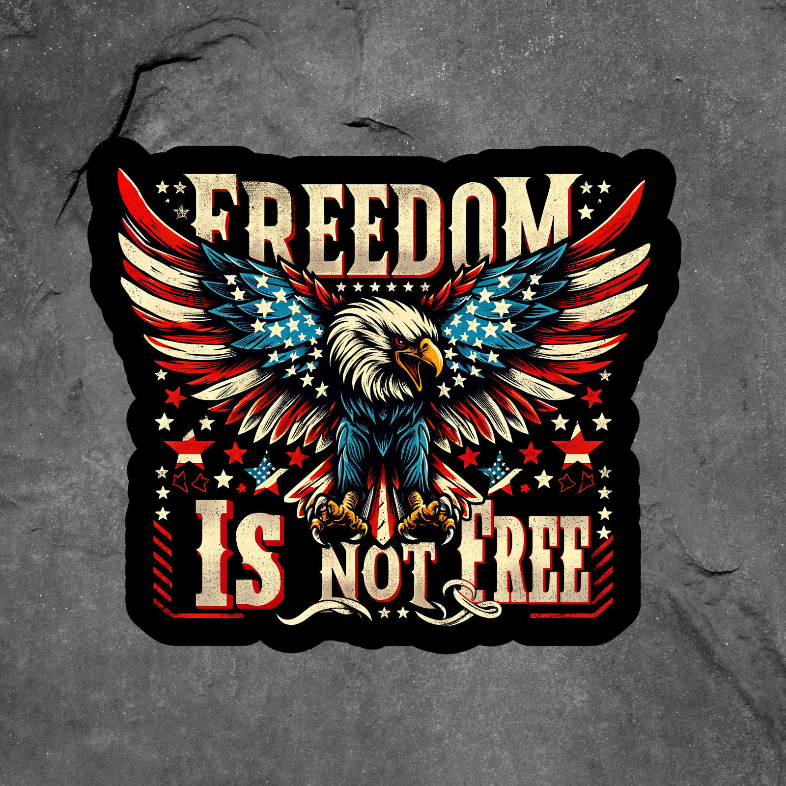 Freedom Sticker Vinyl Decal Eagle Patriotic American Flag Military Art 5"