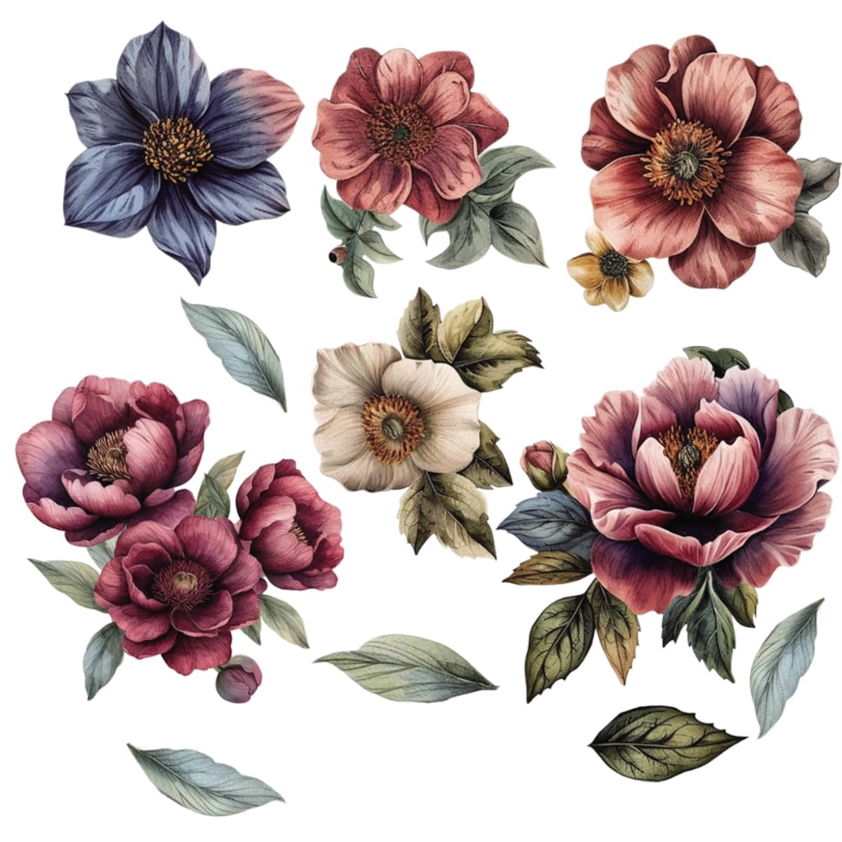 Large Flower Wall Art Decals Boho Fabric Jumbo Floral Wall Stickers for Girls…