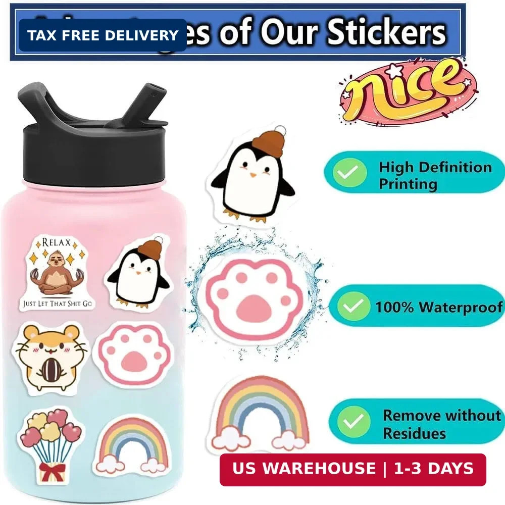 600 Pcs Cute Stickers Bulk for Kids Girls Teens Adults,Waterproof Cute Animal St