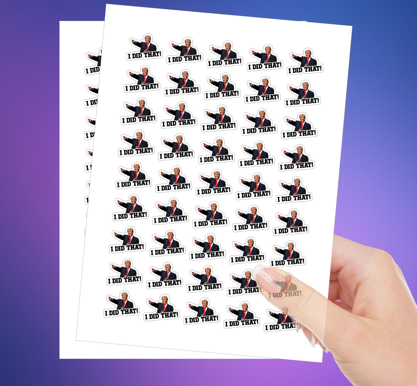 100 PCs "I did that" Trump Sticker Pack – Trump Meme – Trump Decals – 1.3 x 1"