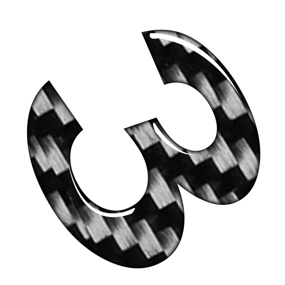 Window Door Wall Car Badge Emblem Number Signs Decals Stickers 3 Carbon Black