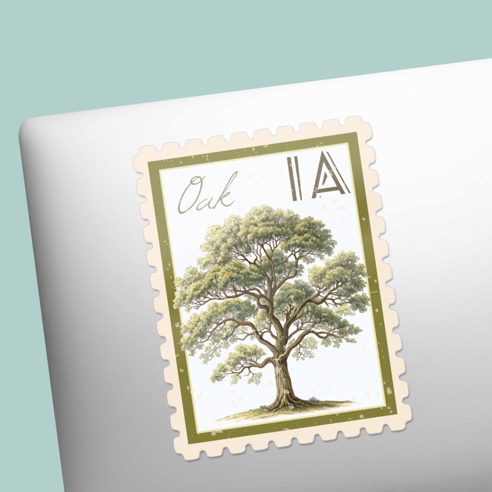 Iowa State Tree Oak Sticker – IA Vintage Stamp Decal