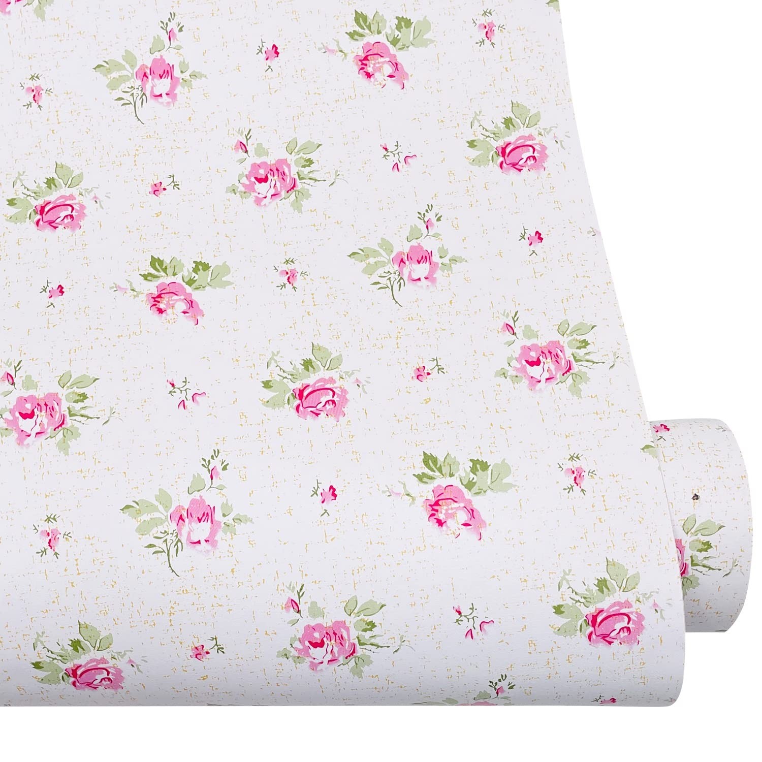 32.8ft Roll Pink Rose Shelf Liner Peel and Stick Wallpaper Revamp Furniture W…