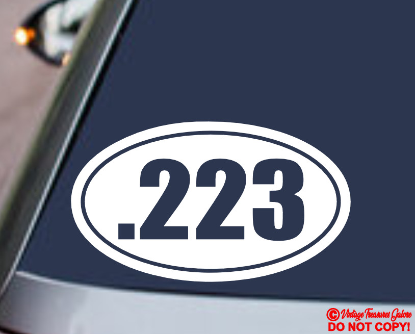.223 Vinyl Decal Sticker Car Window Gun Ammo Rifle Case Safe Storage Box Label