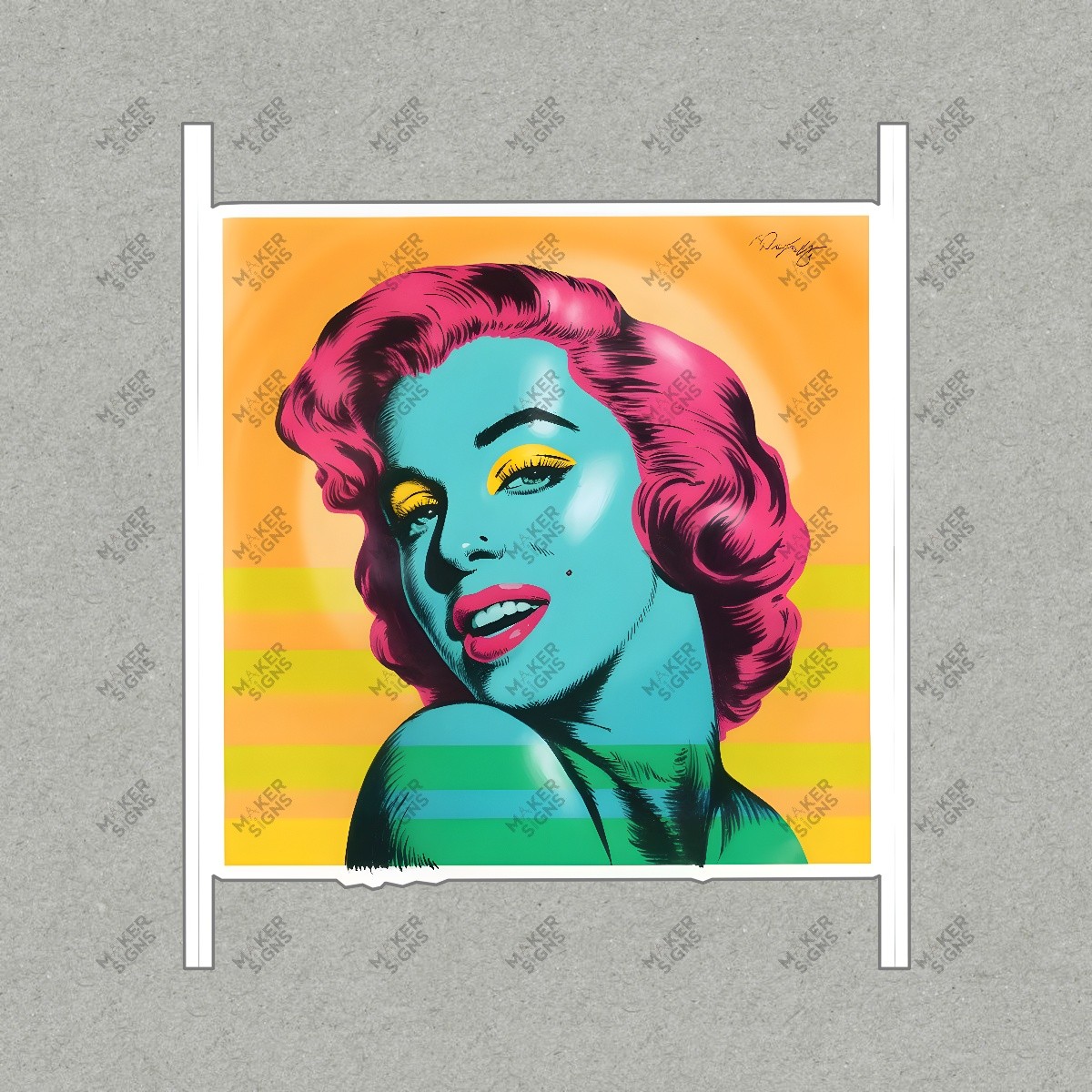 Vibrant Pop Art Portrait of Glamorous Woman Retro Style Wall Art #8288