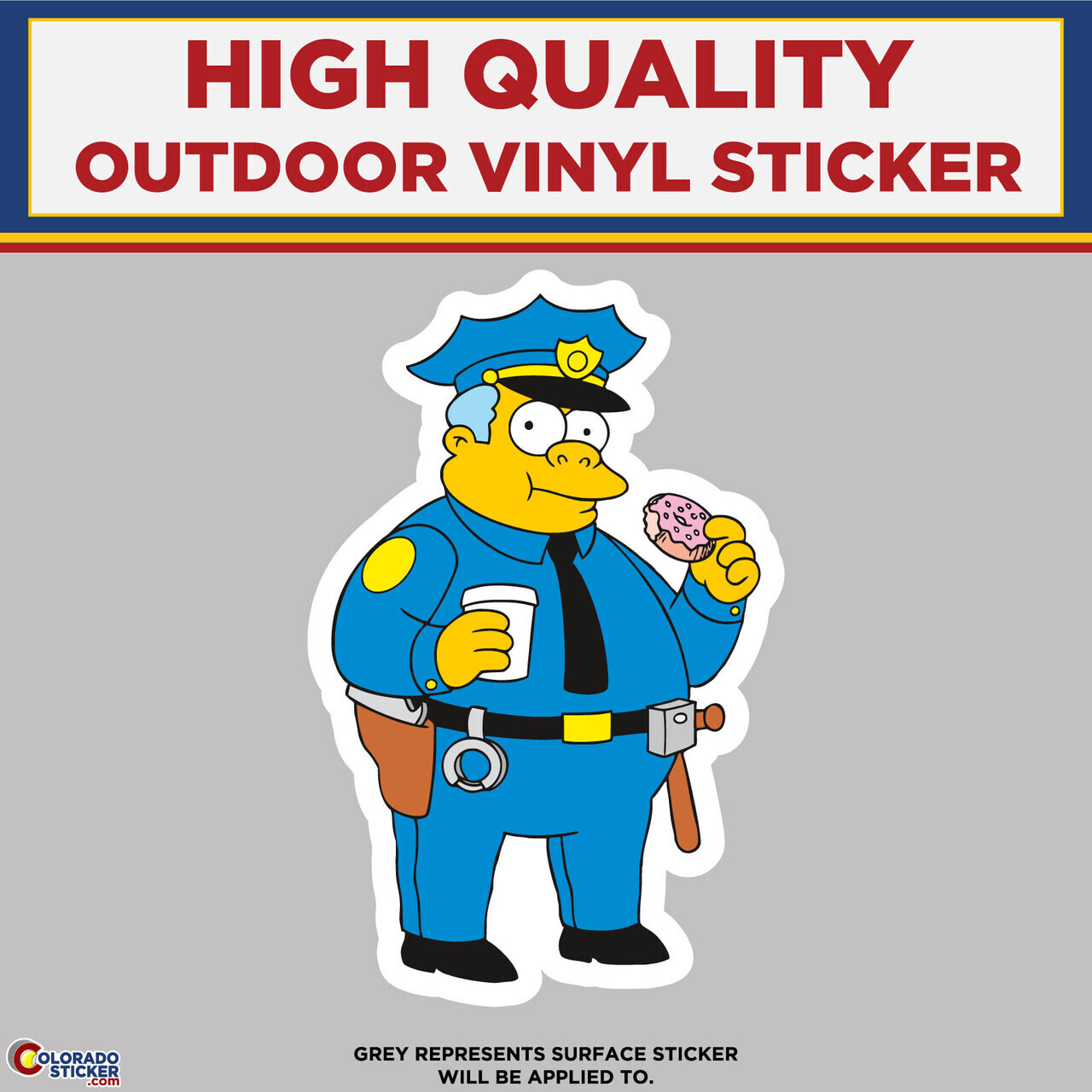 Chief Wiggum, The Simpsons, High Quality Vinyl Stickers