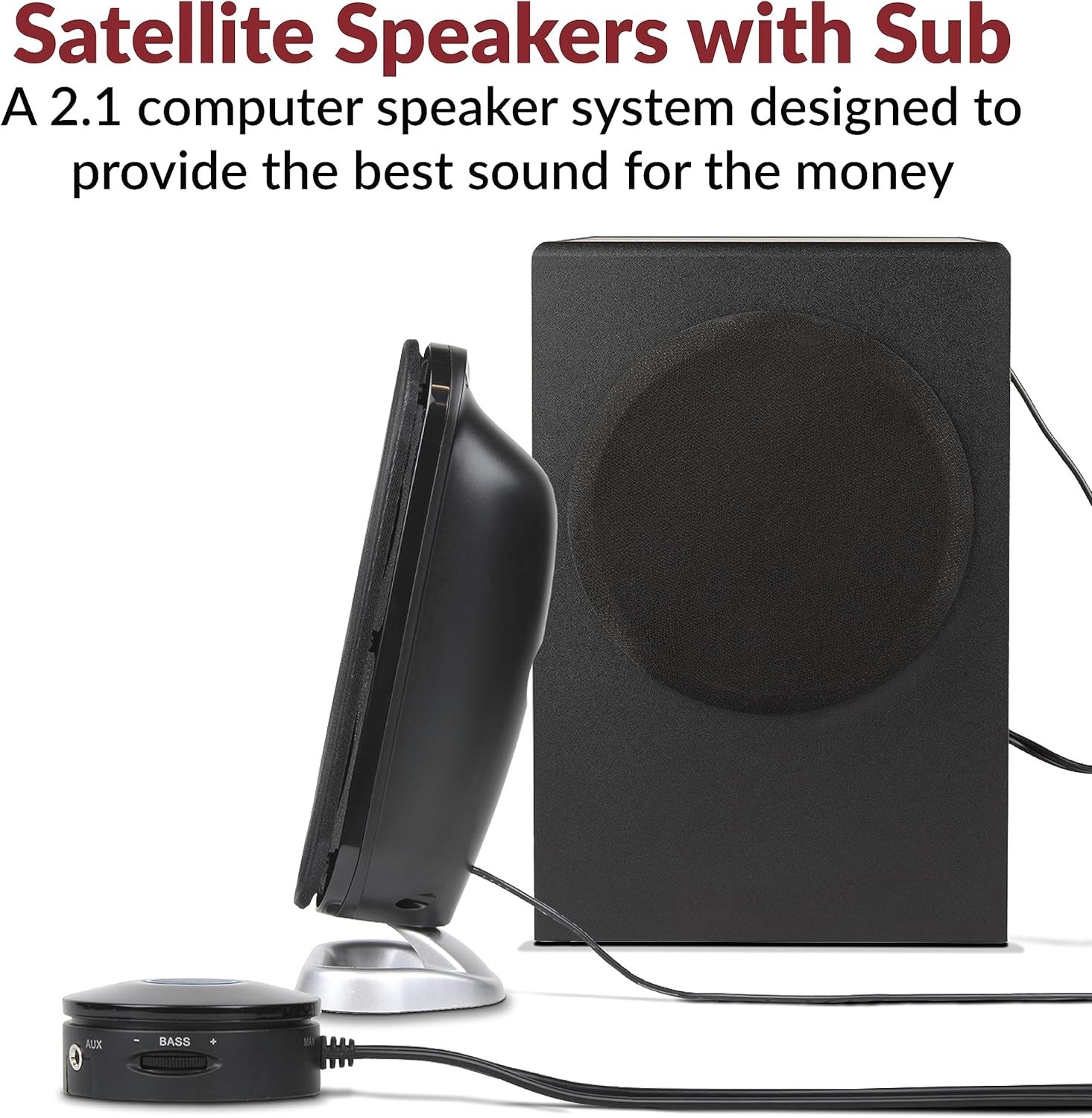 2.1 Multimedia Speaker System with Subwoofer, 80 Watts Peak Power, Strong Bas…