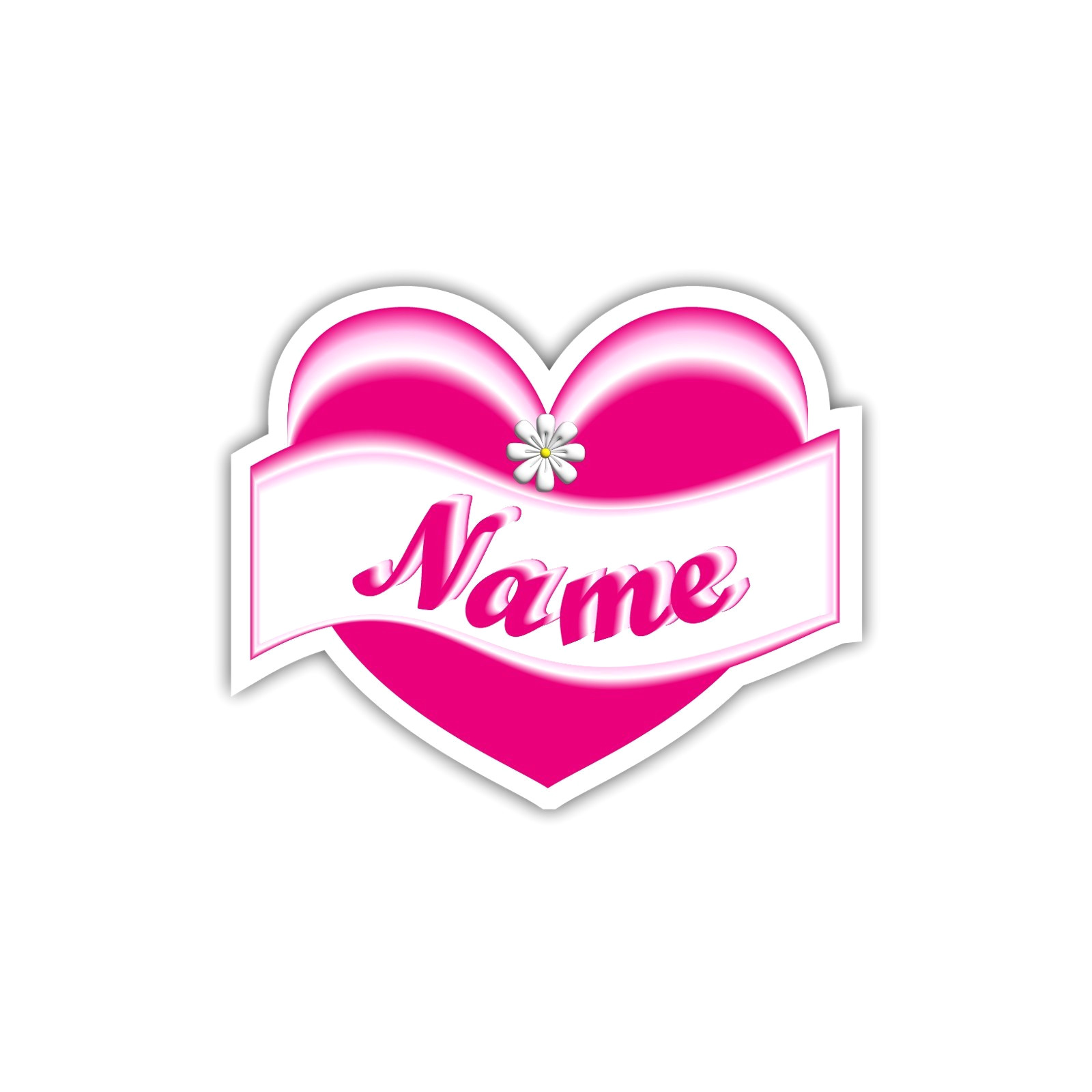Personalized Name Heart Vinyl Sticker Custom Name Decal Laptop Car Water Bottle