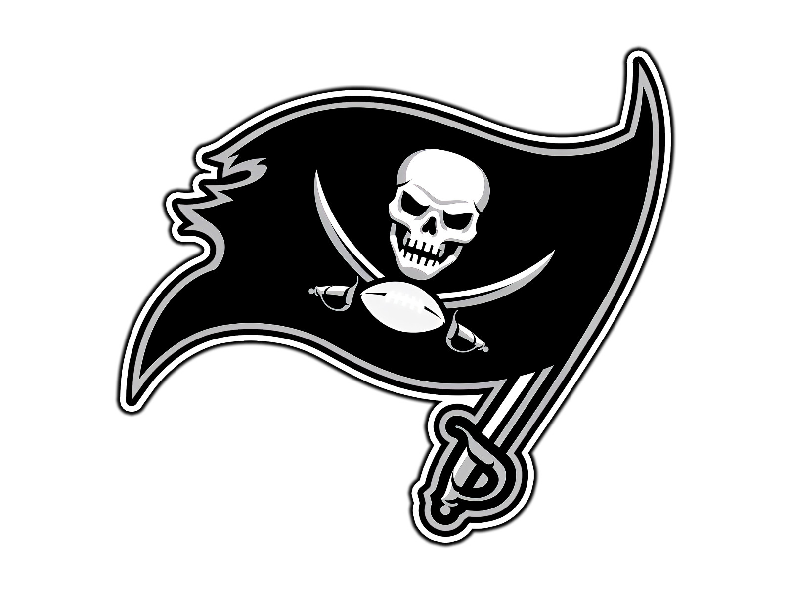 #053 Tampa Bay Buccaneers Black Logo NFL Waterproof Vinyl Sticker Decal Die-Cut