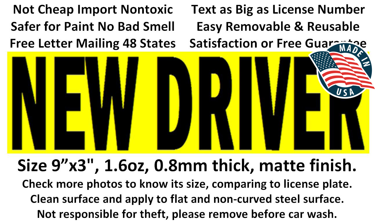 Shipped & Made in USA New Driver magnet sticker big text outdoor magnetic sign