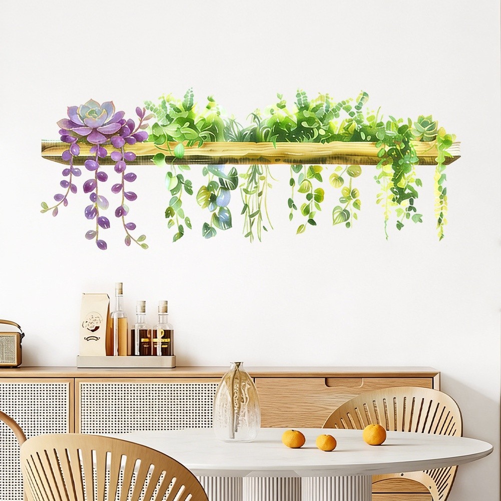 Flower Leaf Wall Decal Self-adhesive Fade Resistant Environmentally Friendly