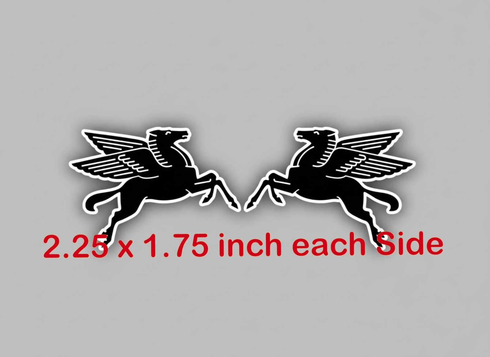 Mobil Oil 2 pc Black Pegasus stickers decal gas vintage racing Classic Premium