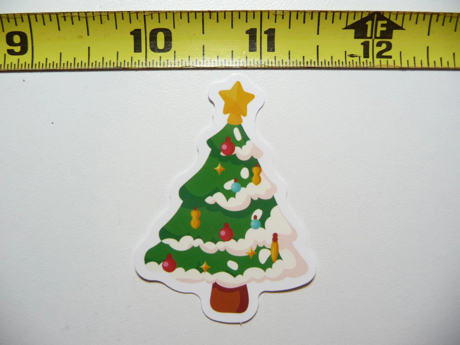 SNOW ON CHRISTMAS TREE STAR SMALL STICKER DECAL WINTER HOLIDAYS CHRISTIAN FUN