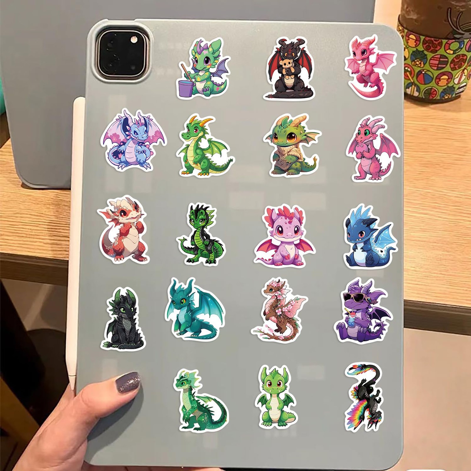 50Pcs Dragon Sticker, Cute Stickers for Kids Teens Adults, Vinyl Cartoon Animals