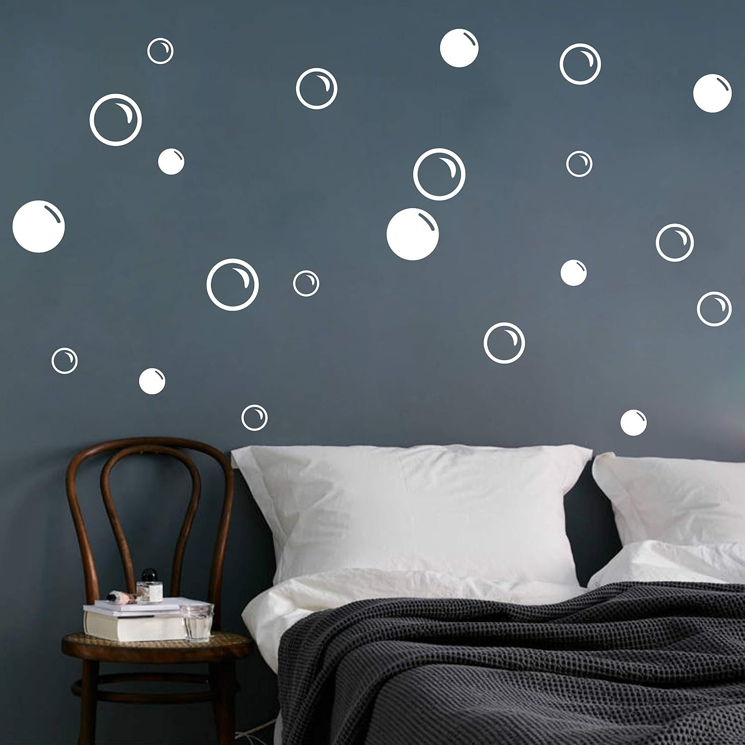 90 Large Soap Bubbles Wall Decals for Bathroom, Bedroom, and Nursery