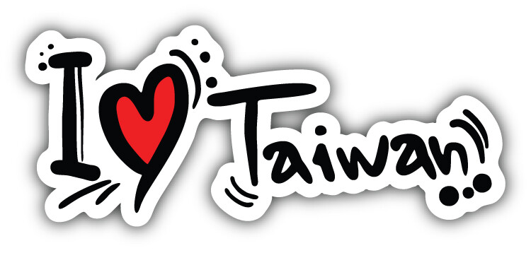 I Love Taiwan Slogan Car Bumper Sticker Decal