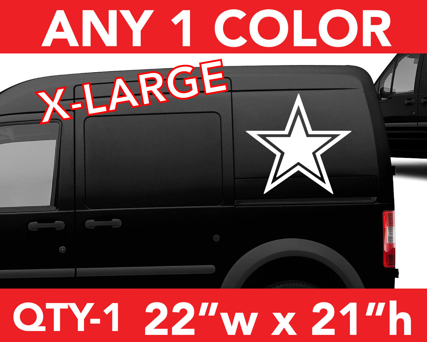 DALLAS COWBOYS " STAR " WALL- AUTO LARGE DECAL STICKER 22"h x 21"w Any 1 Color