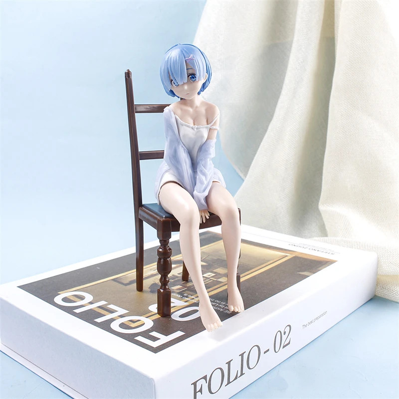 17cm Anime Re: Life In A Different World From Zero Rem Sit On Chairs Action Figu