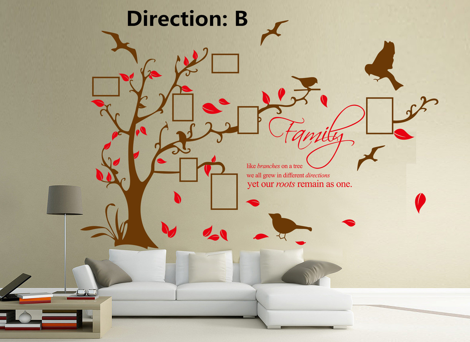 Our Family Tree Like Branches Photo Frame Wall Sticker Decal Vinly UK RUI153