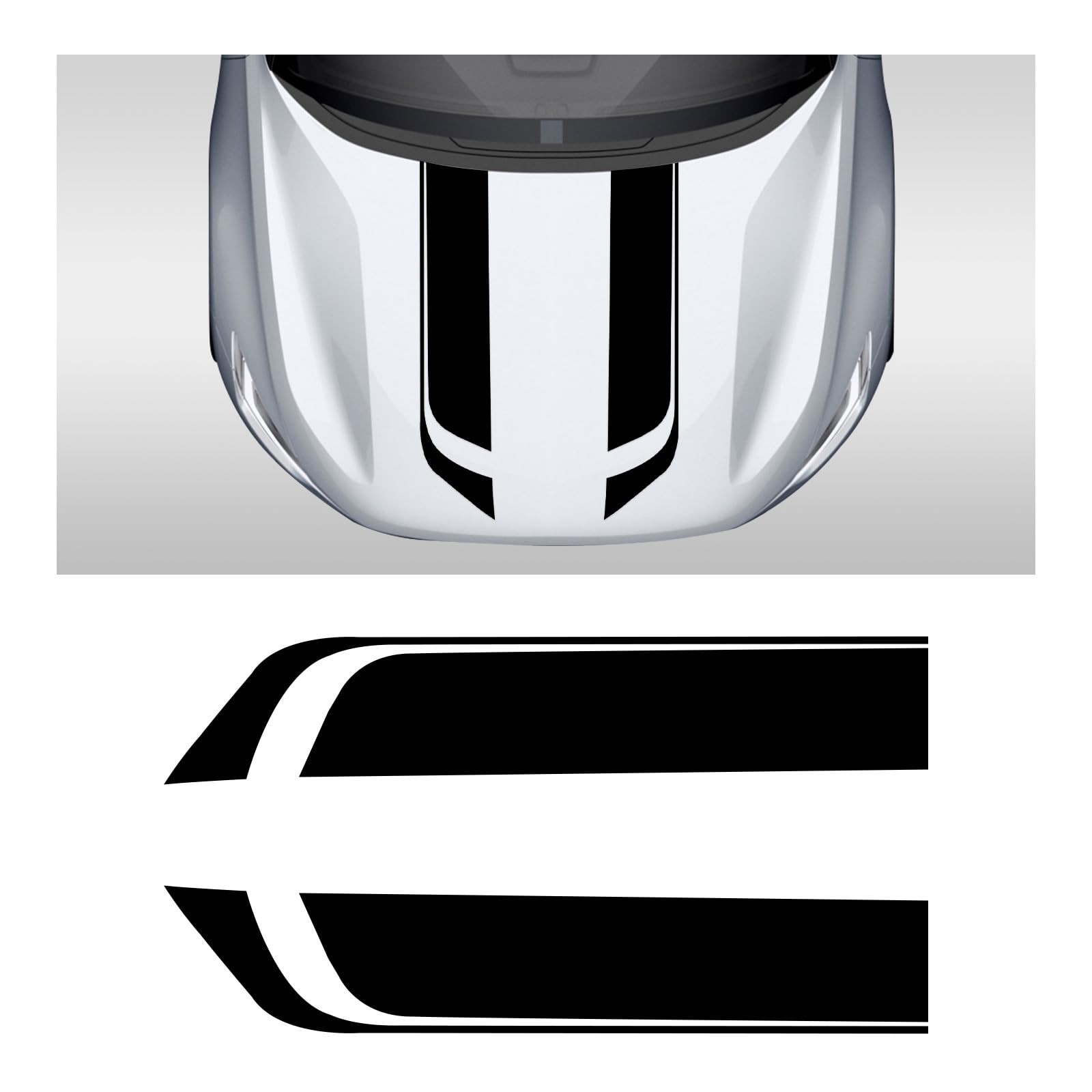 MUQIDA Car Hood Decal Sticker, Automotive Side Body Stripe Graphics Racing Bu…