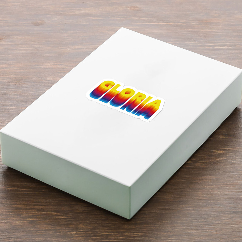 Rainbow Gloria Name – Car Bumper Sticker Vinyl Art Decal