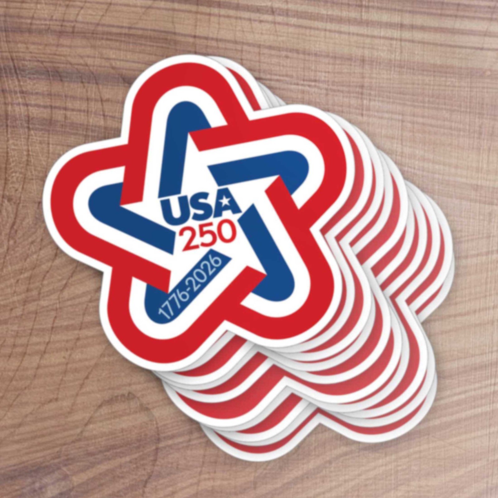 USA Stickers – Mod Star Design – America, Semiquincentennial, 250 Freedom
