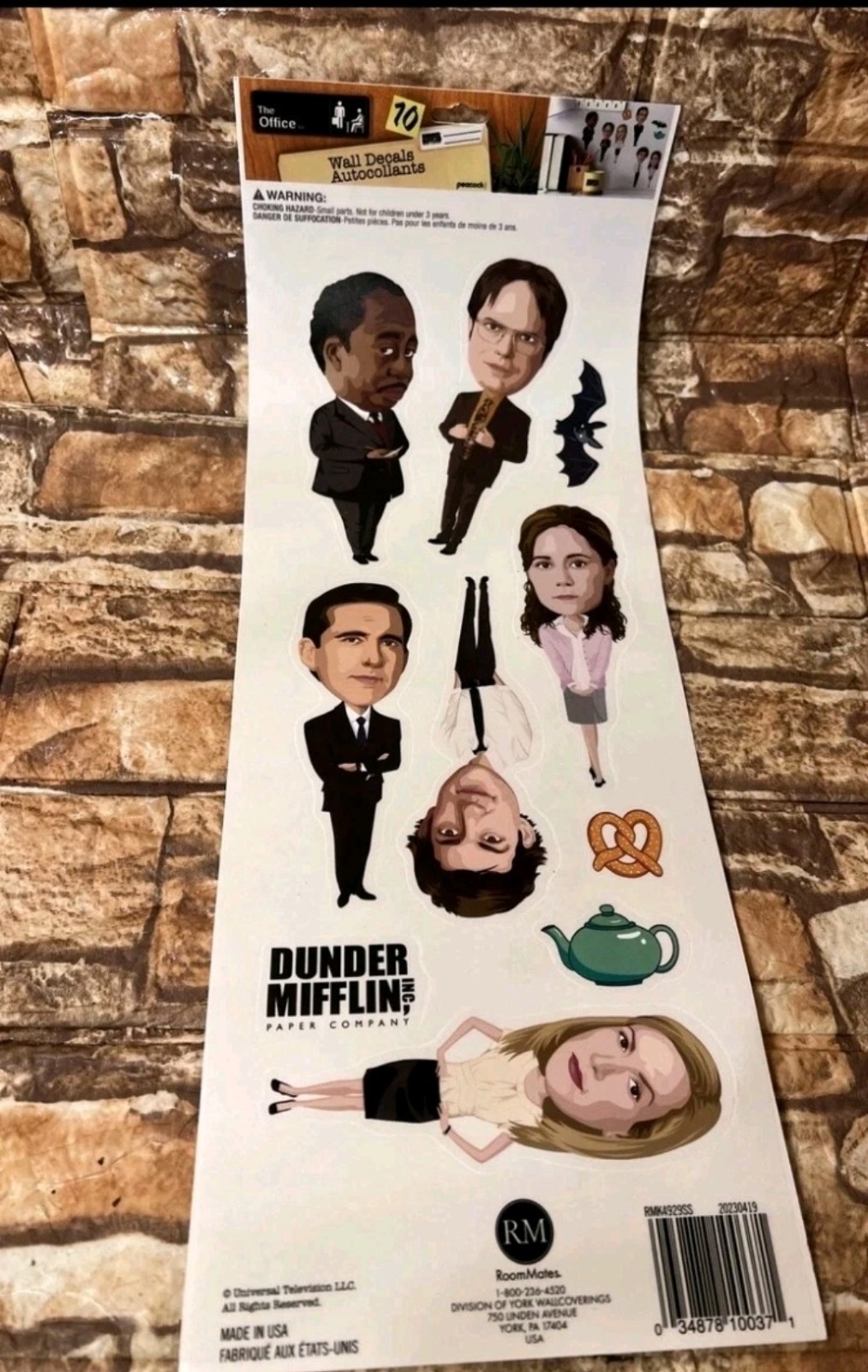 THE OFFICE 10 Wall Decals Removable & Repositional 5” Fat Head Stickers NEW