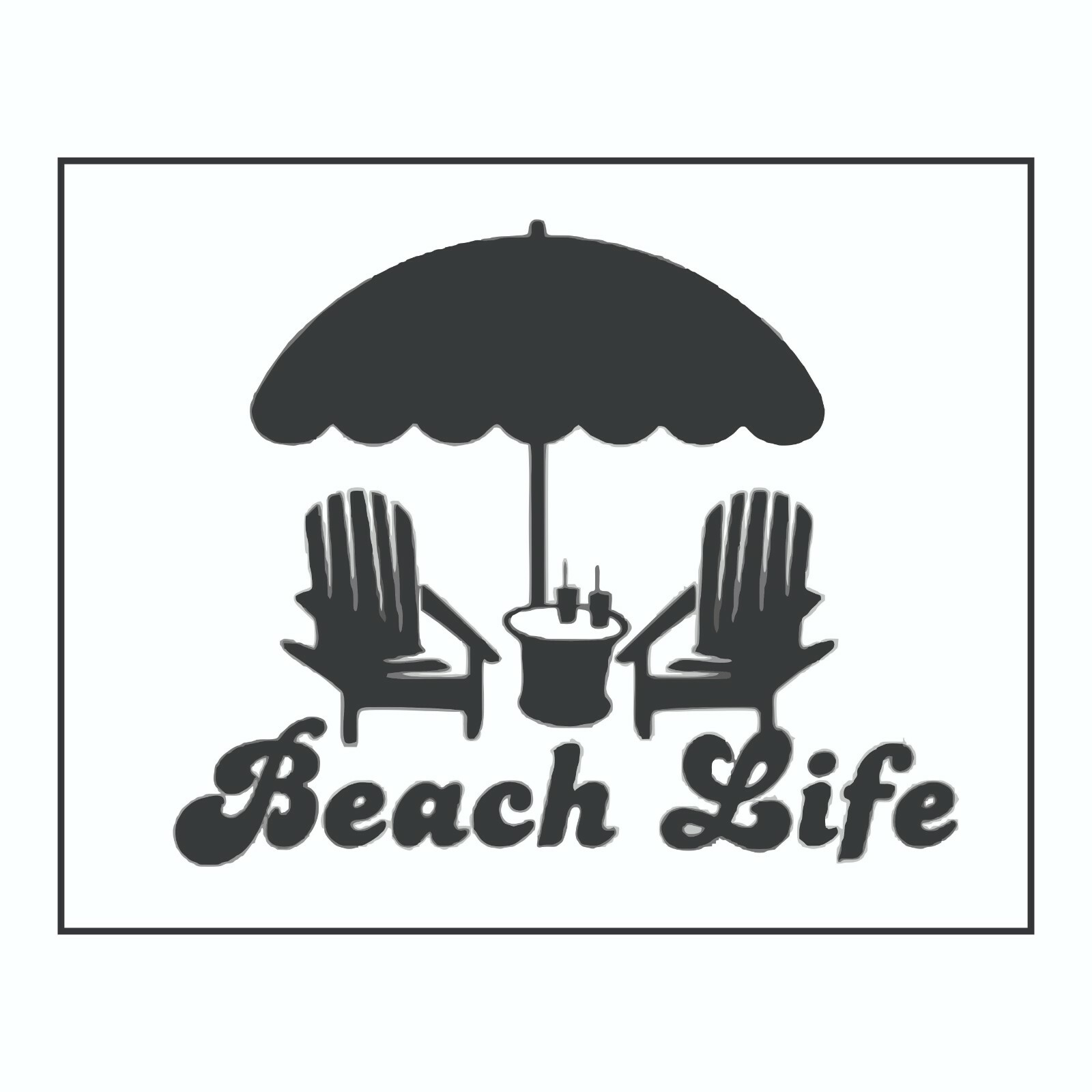 Beach Life Sticker, Decal, Bumper Sticker Vacation Sticker 3.5" x 4.5"