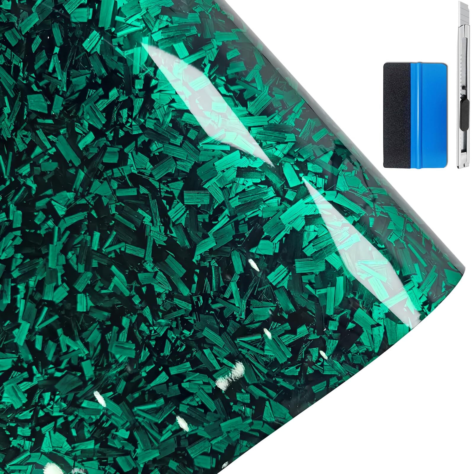 Forged Gloss Carbon Fiber Vinyl Wrap Roll Air Release Sticker Sheet Film for Car