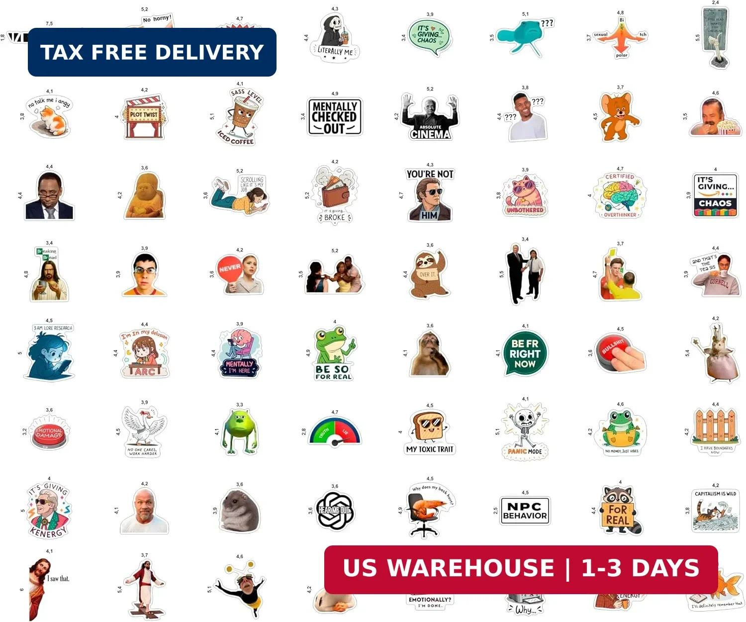 160Pcs Meme Stickers for Adults – Funny Stickers for Water Bottle, Pop Culture D