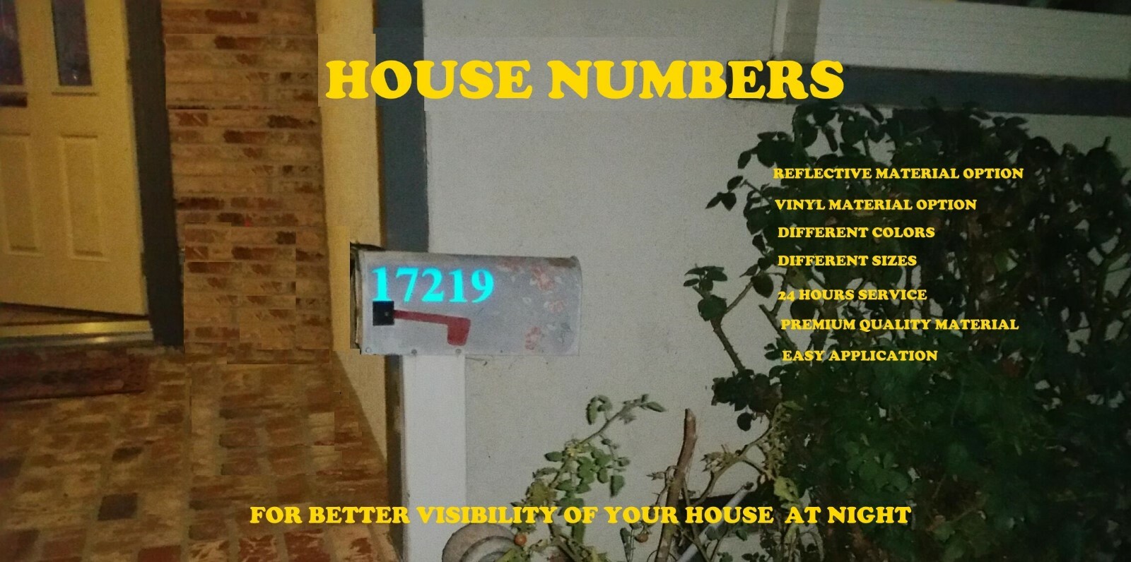 Custom Street Address Mailbox Door Boat Numbers Die Cut Vinyl Decal sticker sign