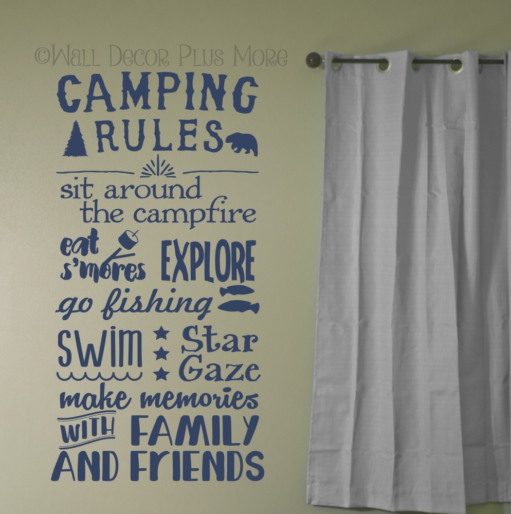 Camping Rules Subway Art Wall Decals Sticker Camper RV Camp Quote Saying 37×20