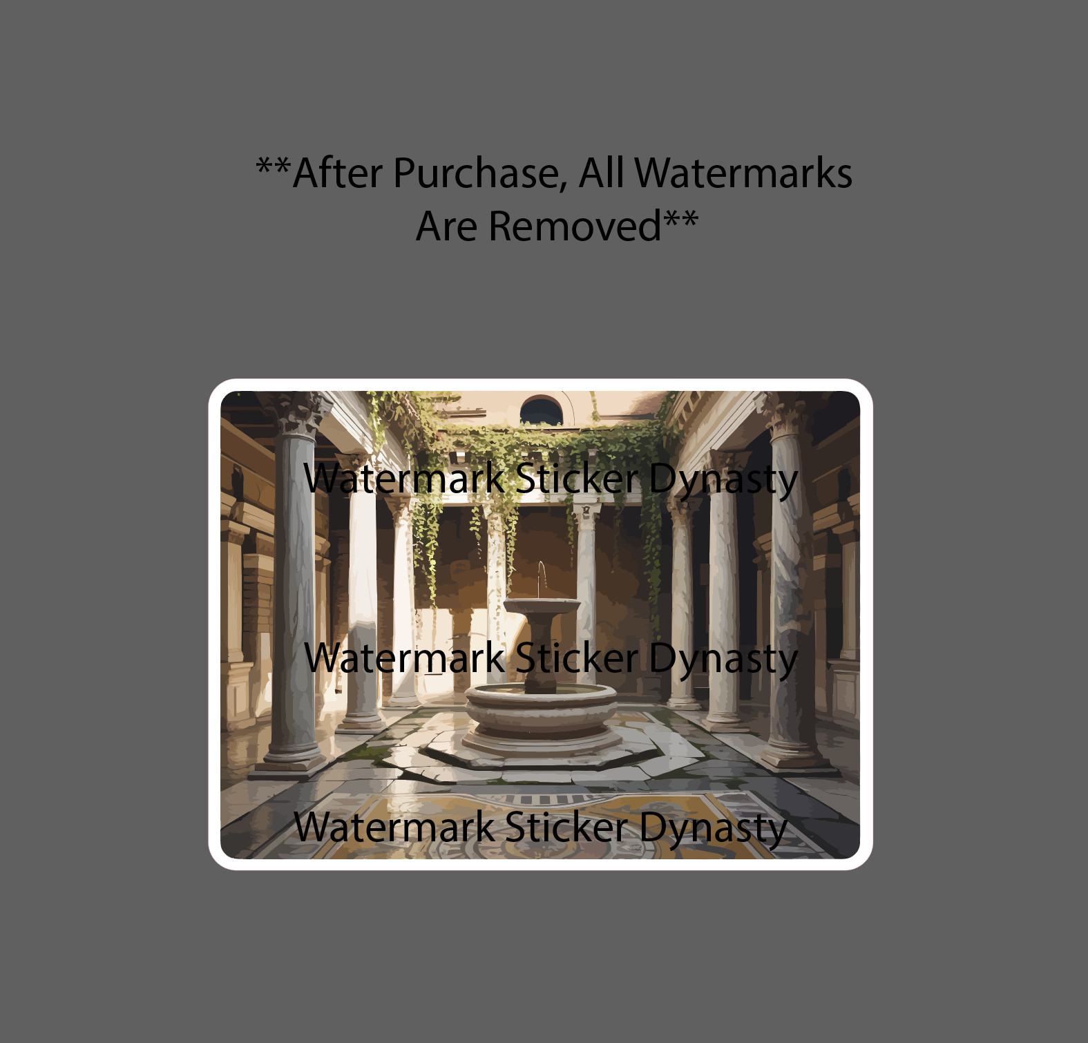 Roman Courtyard Sticker Waterproof Decal Home House Villa History Gift NEW