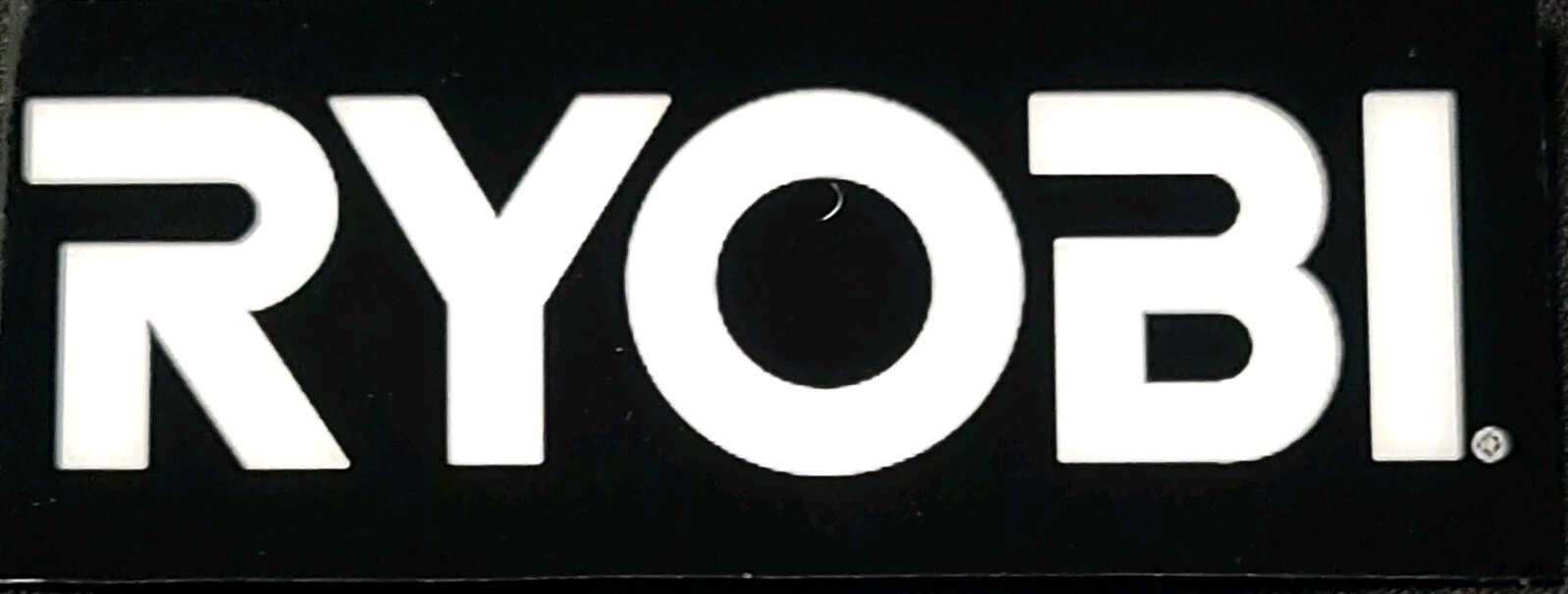RYOBI STICKER "BLACK AND WHITE" 4 X 1 1/2" GLOSSY AND THICK OUTDOOR USE