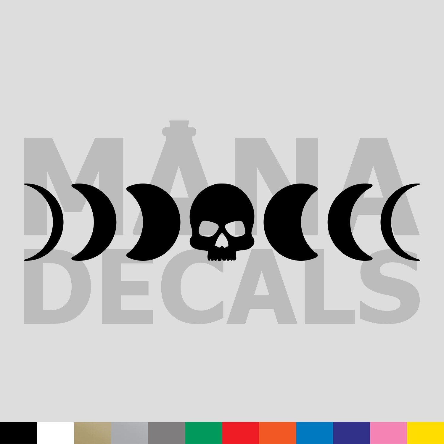 Moon Phases Skull Vinyl Die Cut Decal Sticker – Astrology Astronomy Gothic
