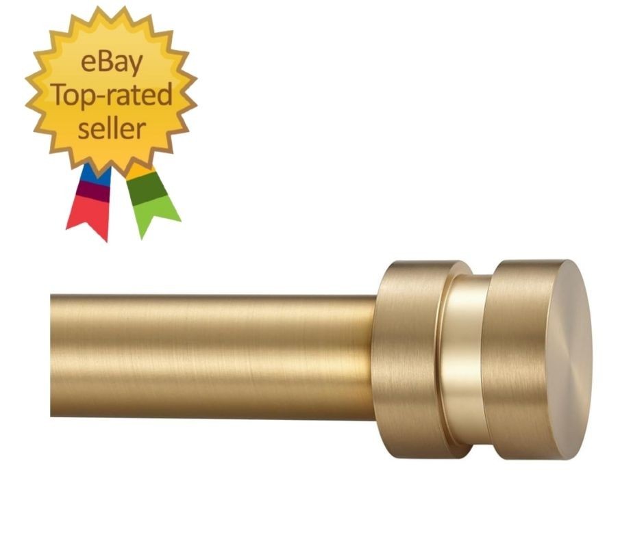 16-150 inch Long Adjustable Warm Gold Curtain Rods,1 inch Diameter Splicing H…