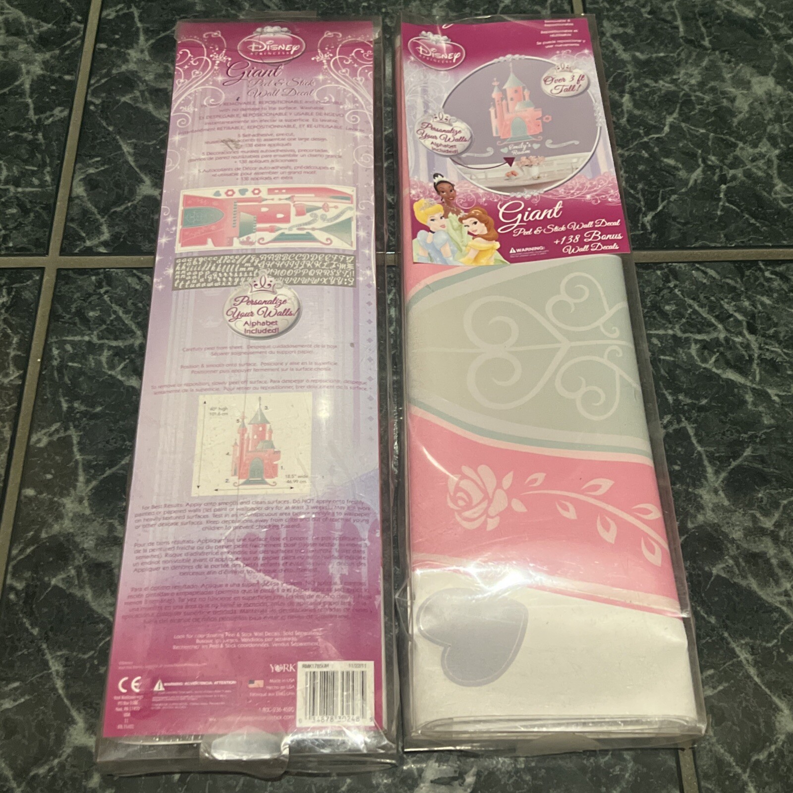 Disney Princess Wall Decal Castle Personalize Peel and Stick 40” ! NEW
