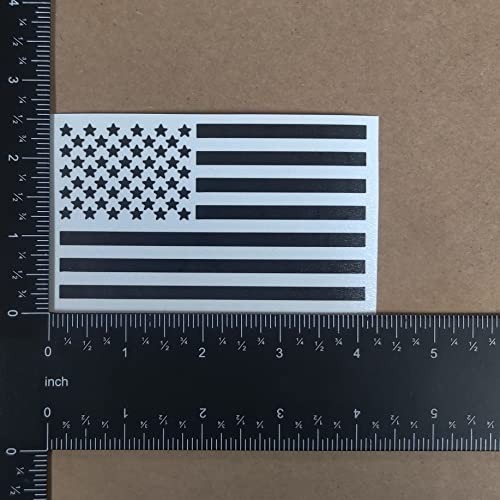 American Flag Decal 4 Pack: Regular and Distressed American Small ~4" Black